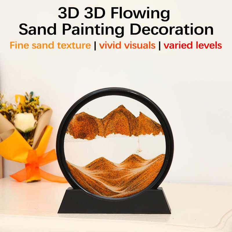 Kinetic Sand Art Hourglass - 3D Liquid Motion Desk Decor for Relaxation