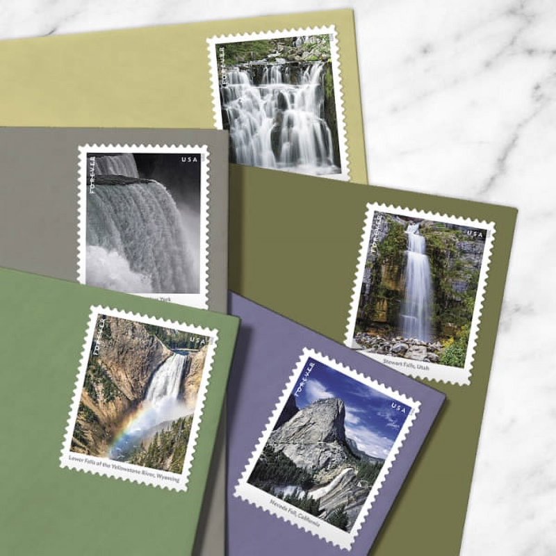Waterfalls USPS Forever Postage Stamps Sheet of 12 US First Class Nature Collectible