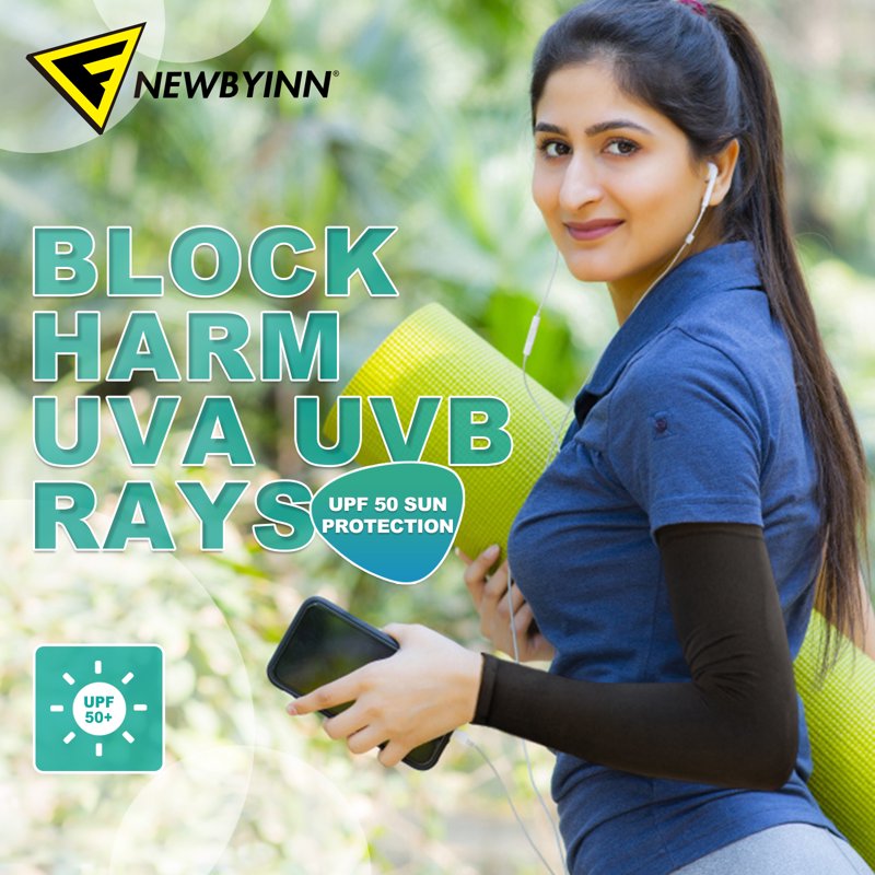 UV Sun Protection Arm Sleeves for Men Women Youth - Compression & Tattoo Cover Up - 2 Pairs