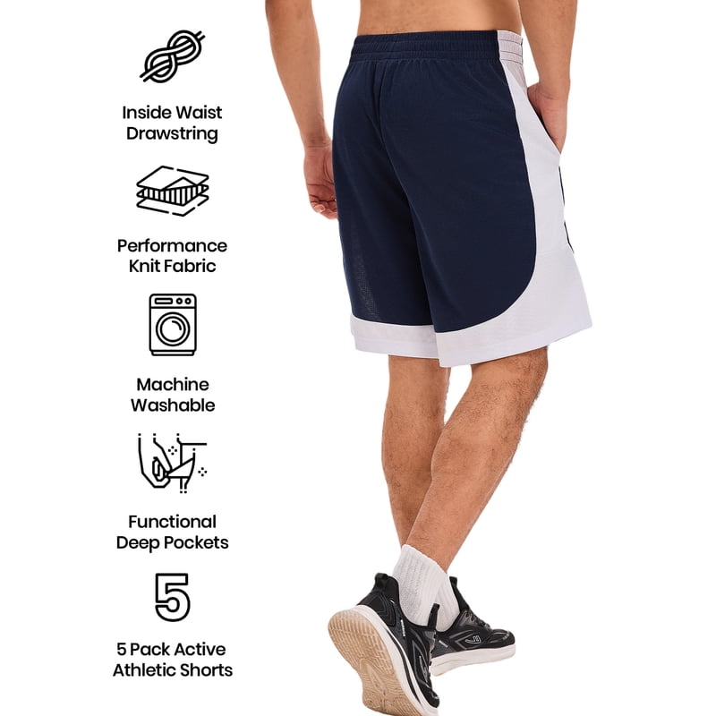 Men's Mesh Athletic Basketball Shorts with Pockets - Quick Dry Gym & Running Shorts