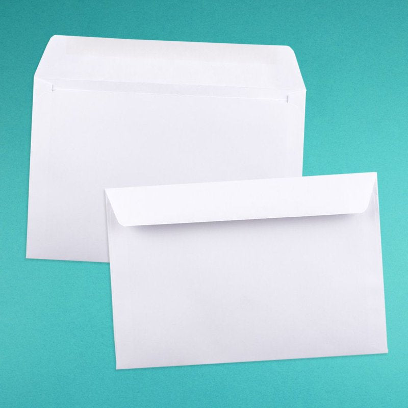 White Booklet Envelopes 6 x 9 Inches, Pack of 50 - Professional Mailing Supplies