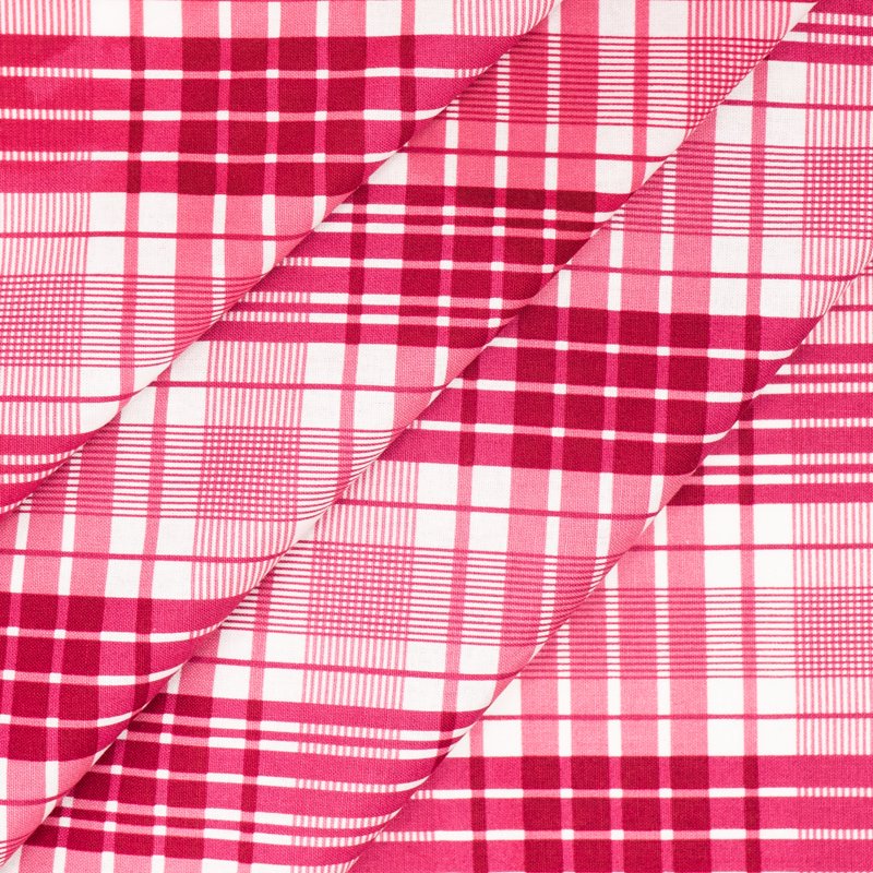 Cotton Quilting Fabric Plaid Cranberry 44" Wide - Pack of 1 or 2
