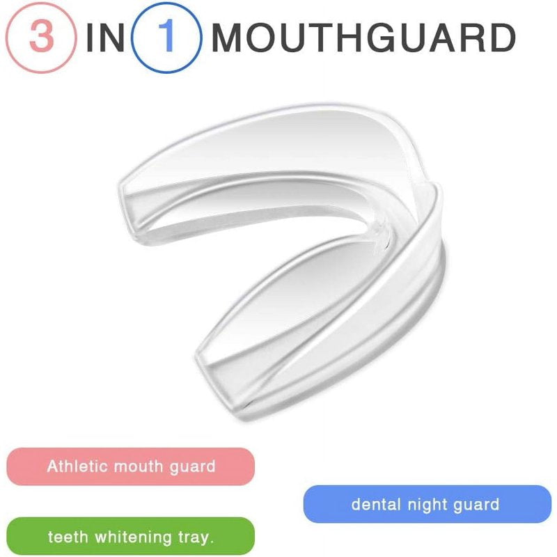 Mouth Guard Sports Pack - 4 Moldable Athletic Dental Protectors for Youth & Adults