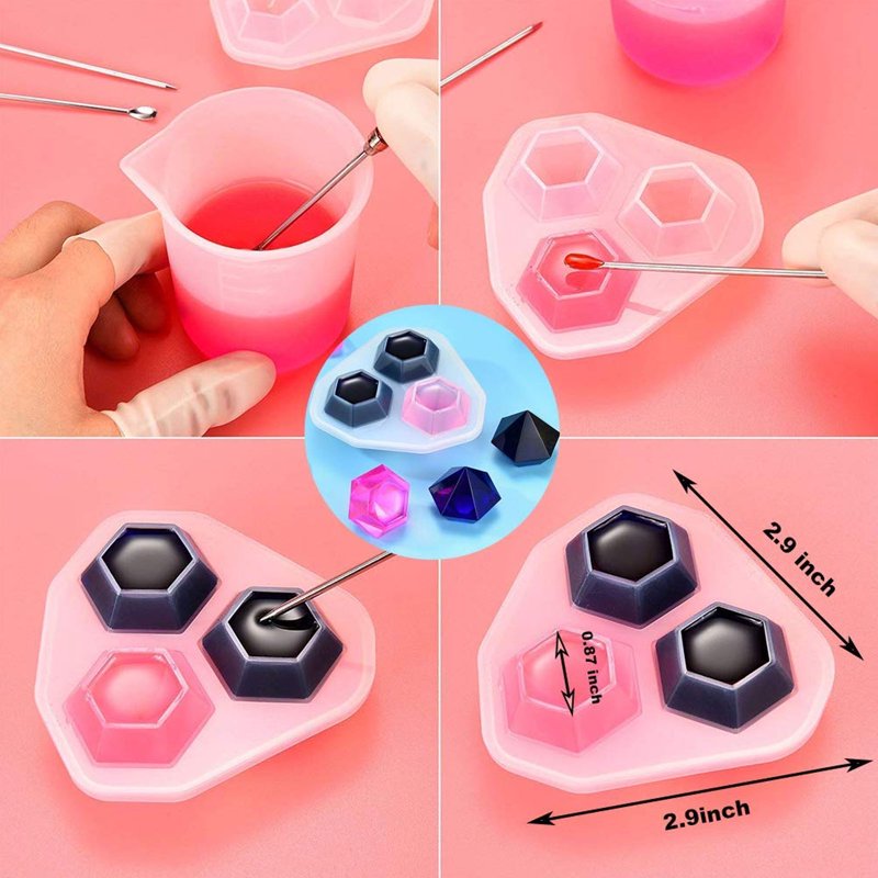 Silicone Resin Molds Kit 229pcs for DIY Jewelry Crafting - Includes Tools and Shapes
