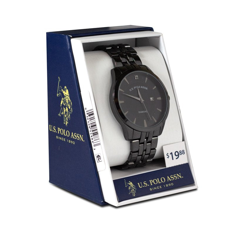 Men's Analog Bracelet Watch with Black Diamond in Gunmetal - Casual & Stylish
