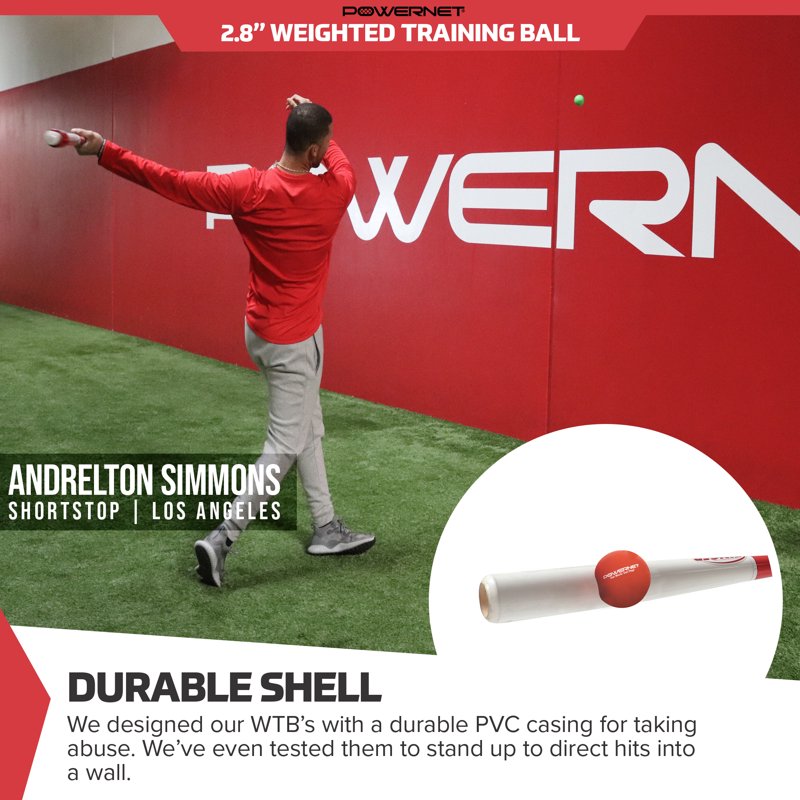 Weighted Hitting and Batting Training Balls - PowerNet 6 Pack, 12-20 Oz