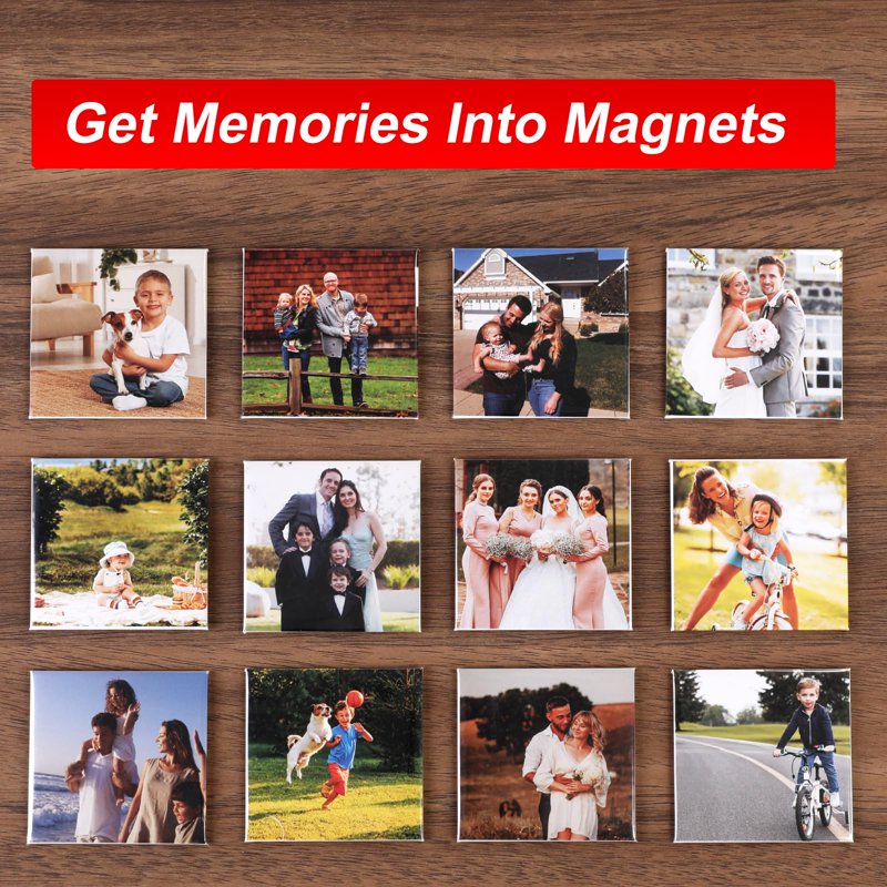 DIY Photo Magnet Maker Kit with Press Machine & 100 Materials - 2x2 Inch