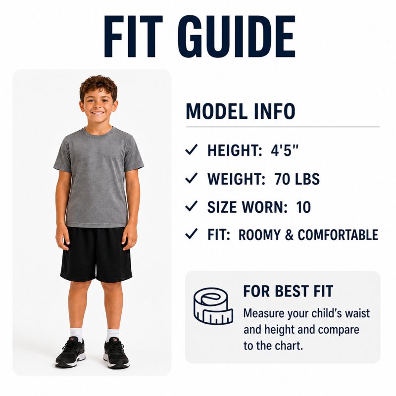 Kids Boys Active Mesh Shorts 3 Pack Lightweight Performance Athletic Shorts