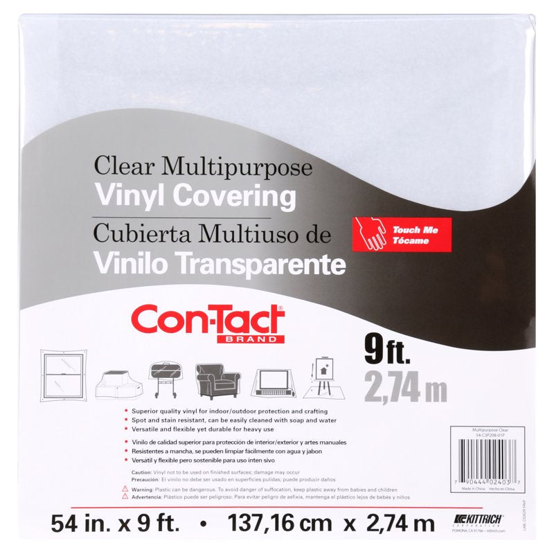 Clear Vinyl Covering Roll 54 in x 9 ft Multi-Purpose Surface Protection
