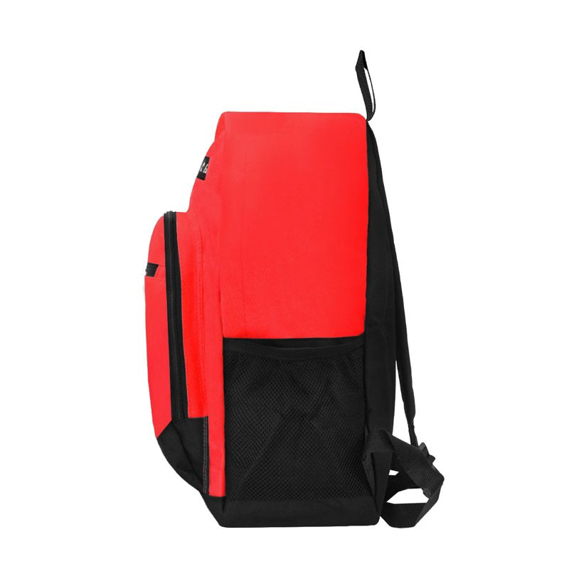 Unisex Casual Backpack with Side Mesh Pockets - Multiple Colors