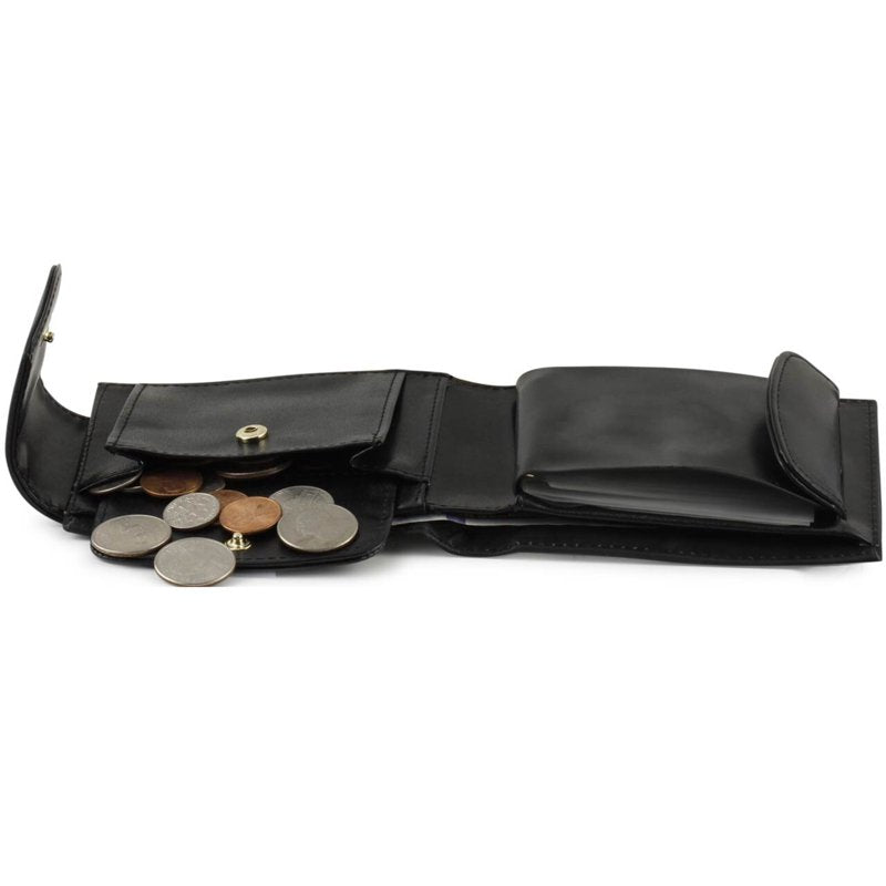 Women's Convertible Leather Billfold Wallet - Black