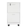 2-Drawer Locking File Cabinet with Wheels - Office Storage, White