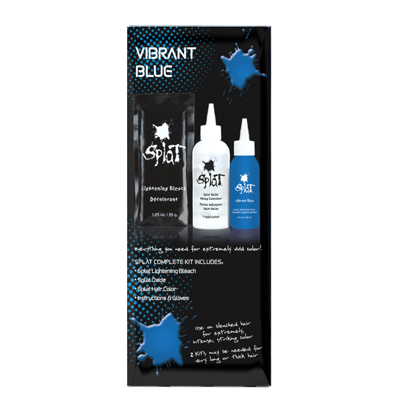 Semi-Permanent Hair Color Kit - Vibrant Blue, Bleach & Styling Supplies