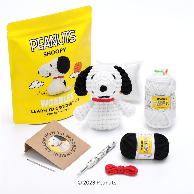 Snoopy Crochet Kit for Beginners by The Woobles – Amigurumi Starter Kit