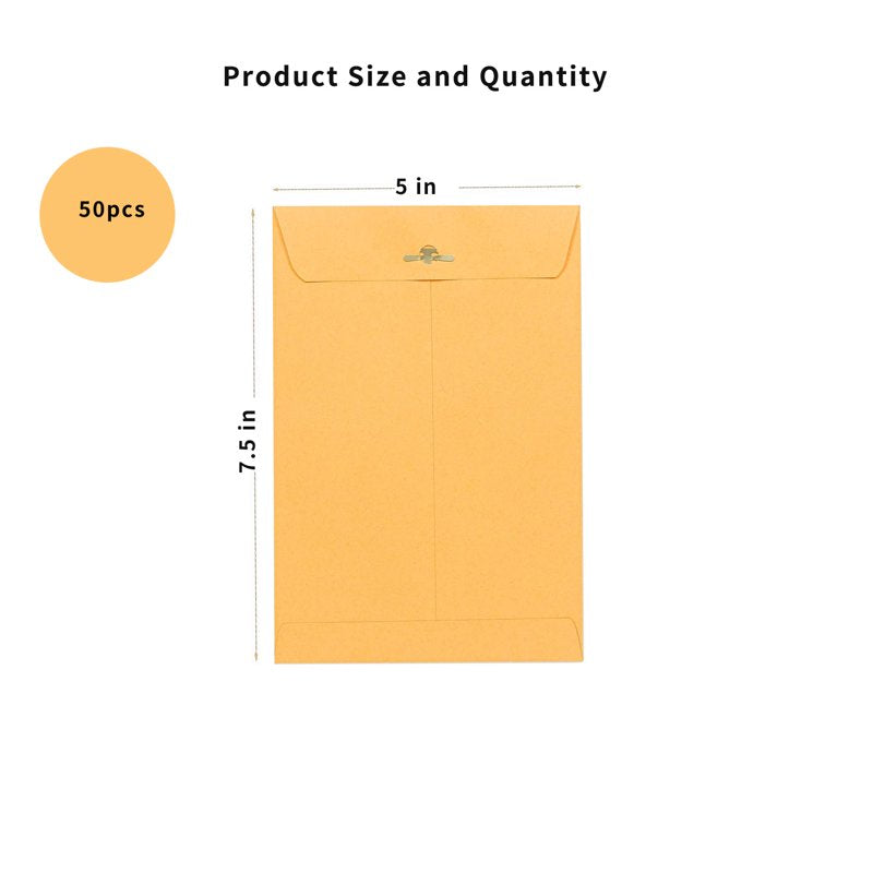 Manilla Envelopes with Clasp Closure - Kraft Mail Envelopes for Office & Business
