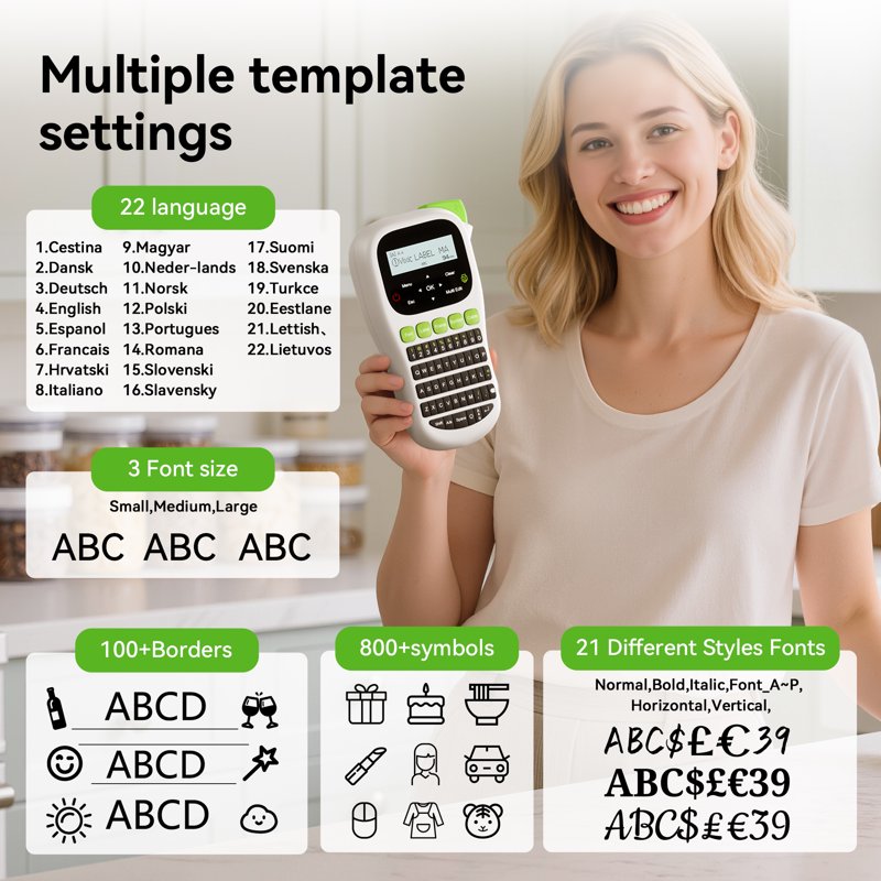 Handheld Label Maker with Tapes - Portable Label Printer for Home & Office
