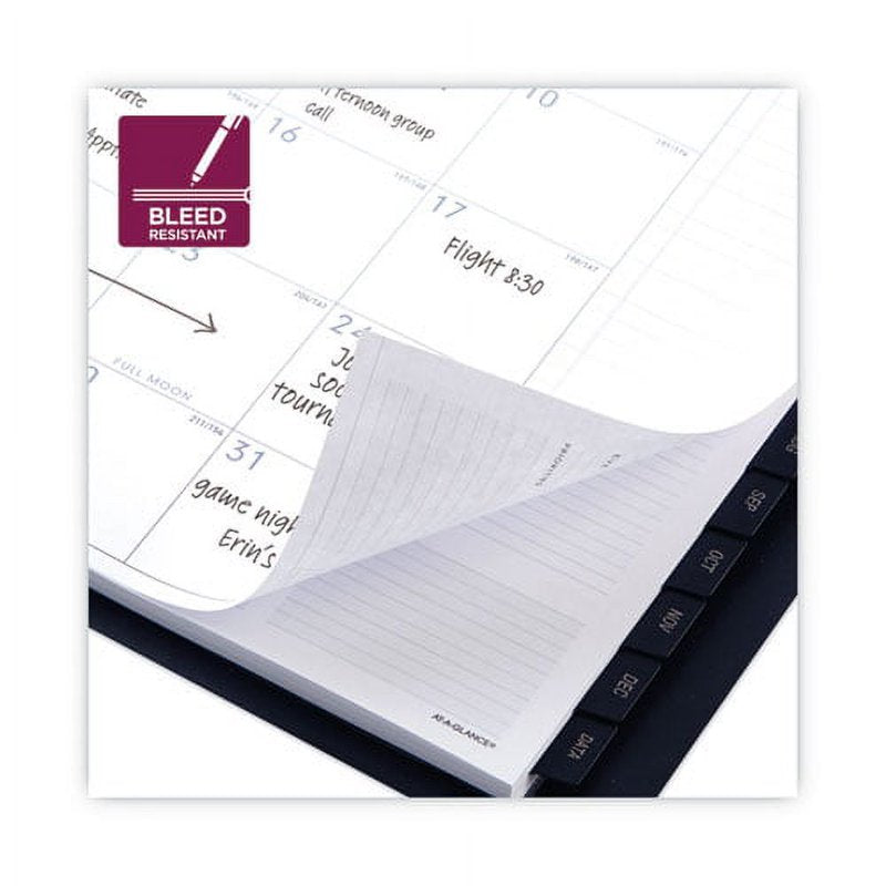 Monthly Planner Bundle 12-Month Dated Calendar with Note Pages - Black Cover
