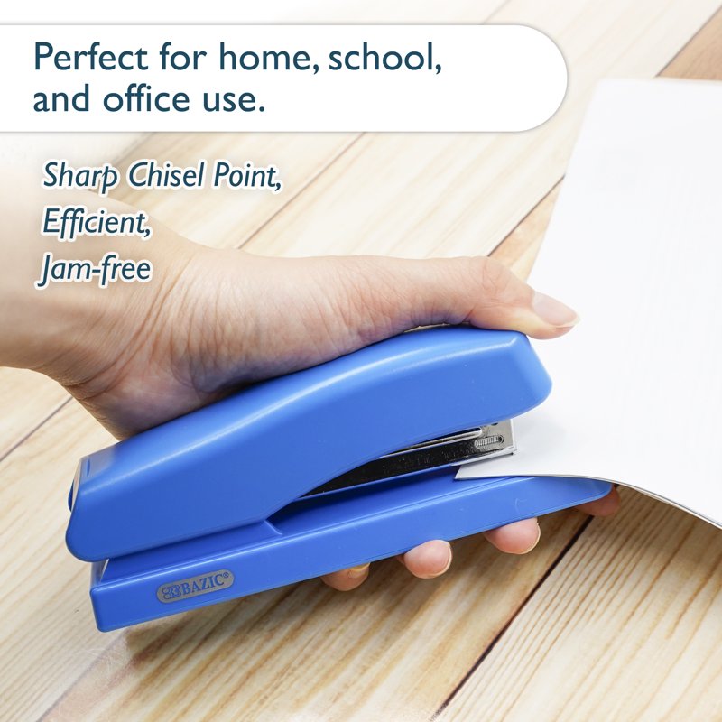 BAZIC 12-Pack Desktop Stapler Set with 1250 Staples & Remover