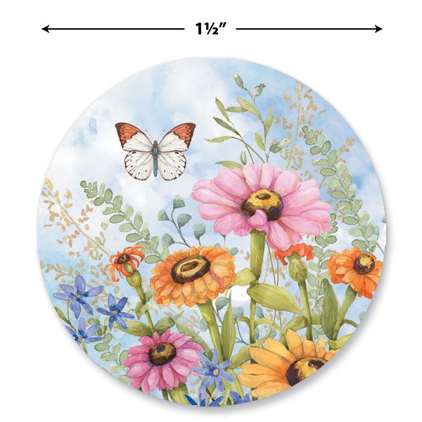 Current Garden Walk Seals (4 Designs) - Set of 24 1.5" Envelope Stickers