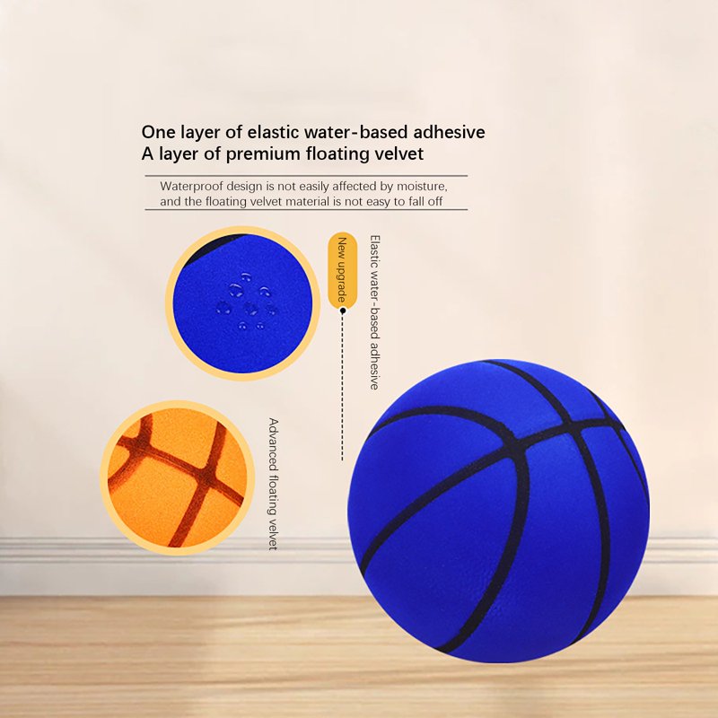 Silent Foam Basketball 7 Inch No Noise Indoor Dribbling Training Ball for Skill Development — Blue