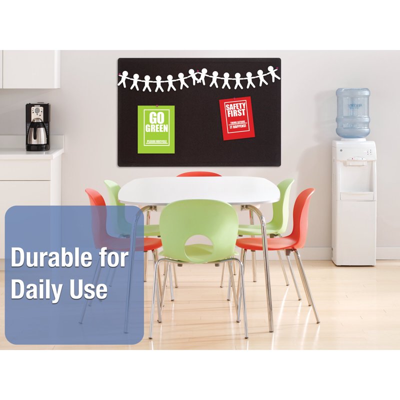 Quartet Oval Office Fabric Bulletin Board – Frameless, Wall-Mountable, 36x24 Inches