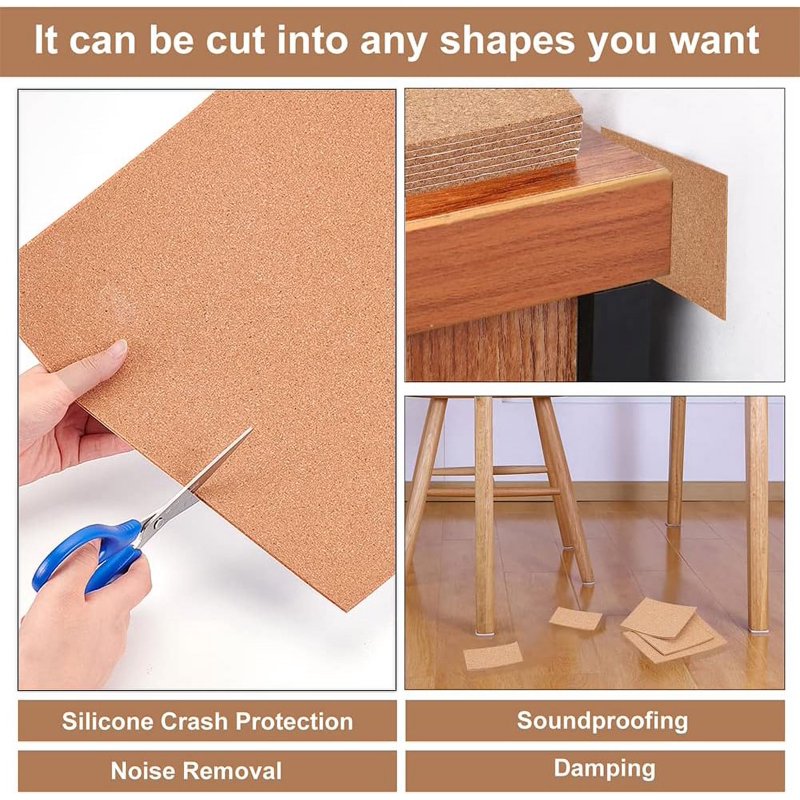 Self-Adhesive Cork Sheets for Wall Decoration DIY Crafts Pack of 30