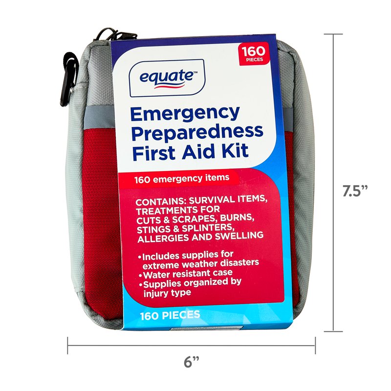 Emergency First Aid Kit with 160 Pieces - Compact Survival and Safety Supplies