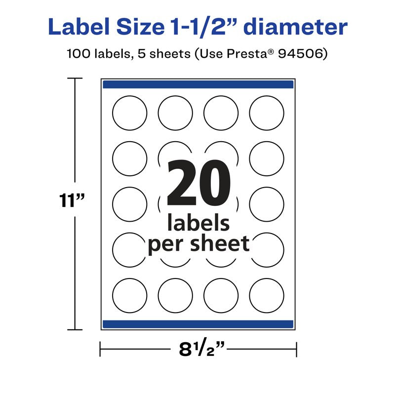 Glossy Clear Round Labels 1.5 Inch - Customizable Waterproof Stickers - Pack of 100+