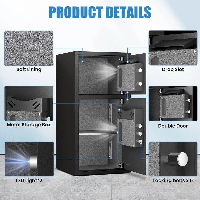 Large Fireproof Digital Safe Box with Deposit Slot Home Security Safe - 6.0 Cu Ft