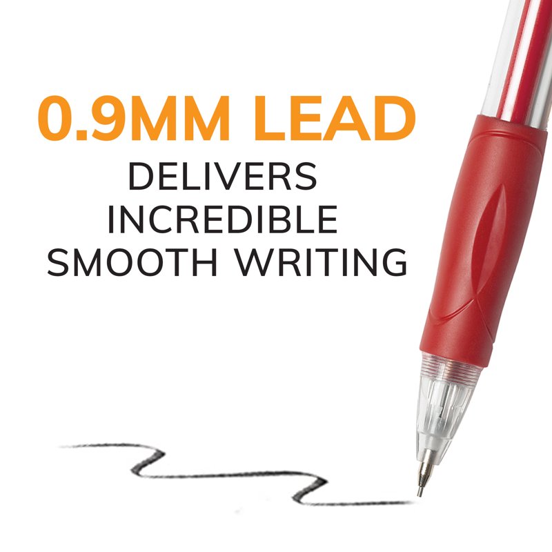 Mechanical Pencils 0.9mm #2 Lead Assorted Colors 5 Pack