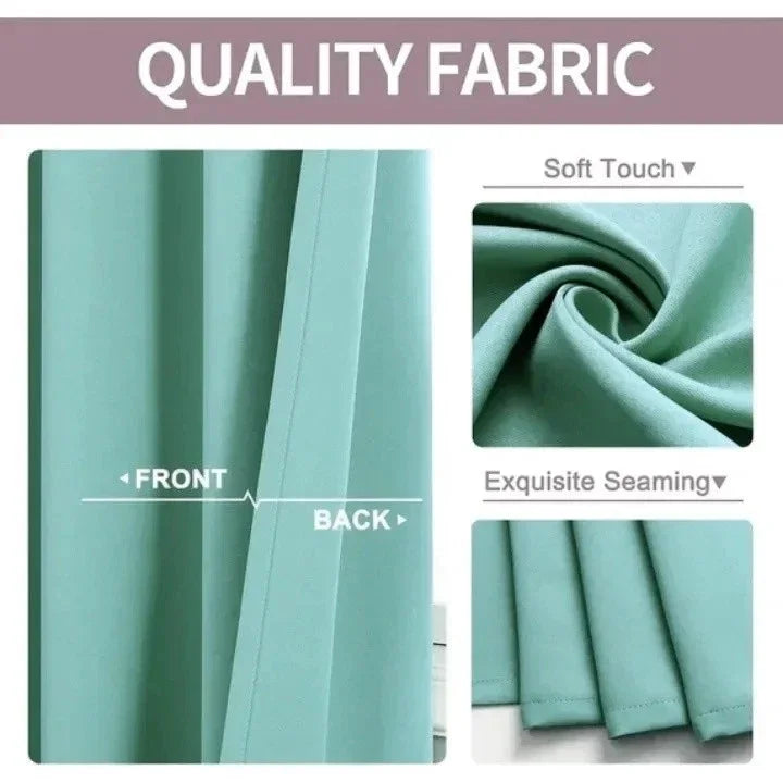 Thermal Blackout Window Curtain Set - Room Darkening Grommet Panels, 2 Pack, 74x84 Inches