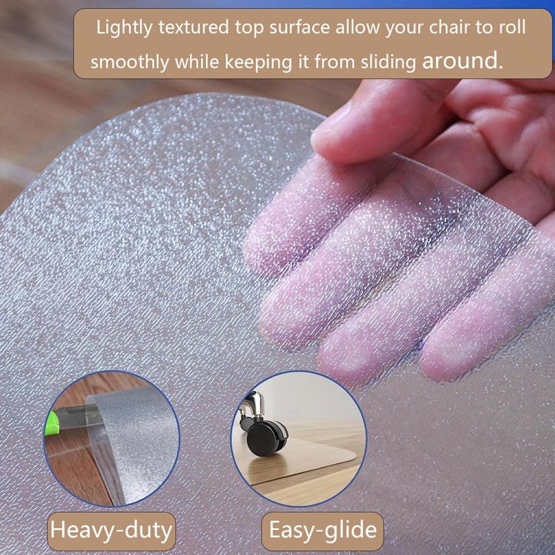 48x36 Clear PVC Office Chair Mat for Hardwood & Tile Floors - Protect & Ease Movement