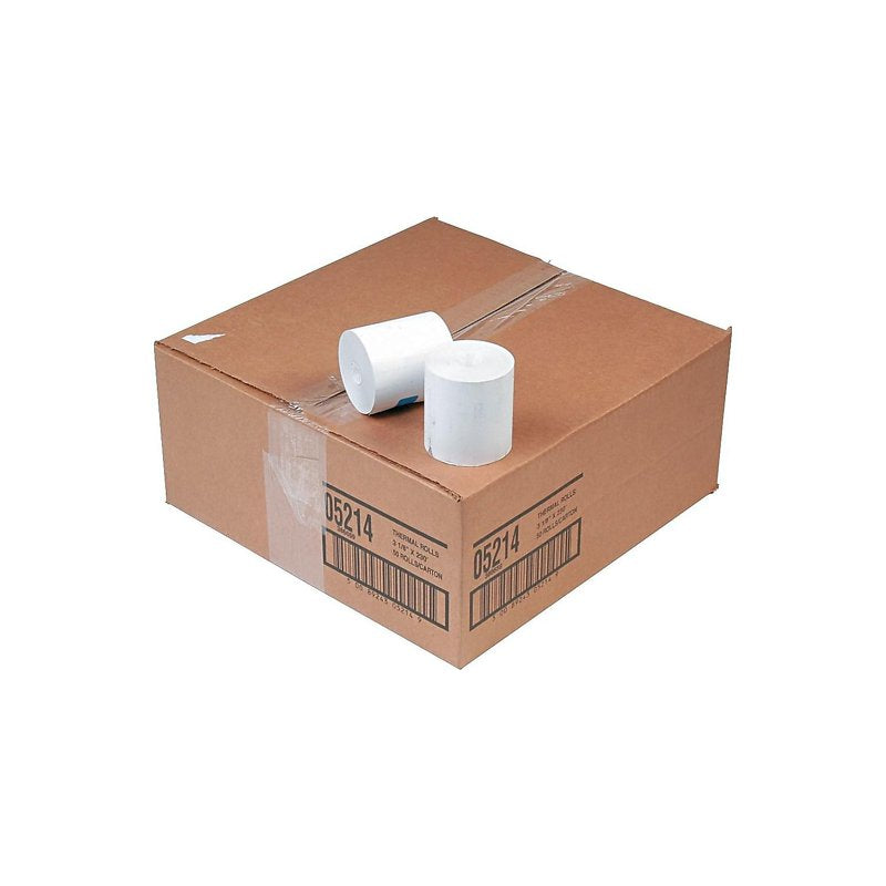 Thermal Paper Rolls 3.13 x 230 ft for POS Cash Registers - White, 50/Carton