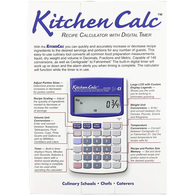 Recipe Calculator Digital Timer KitchenCalc 8300 Handheld or Desktop