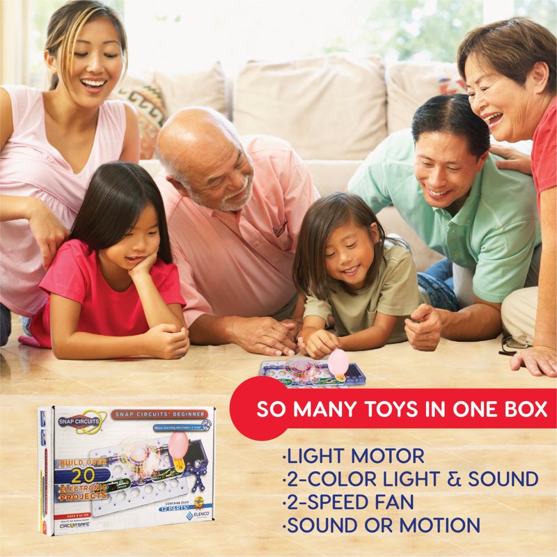 Snap Circuits Beginner Electronics Science Kit for Kids Ages 5+ - 20+ Projects