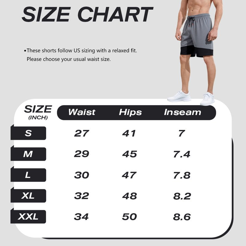 Men's 2-in-1 Athletic Workout Shorts with Phone Pocket & Quick Dry Fabric