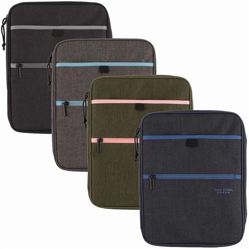 1-Inch Zipper Binder with 225 Sheets, Multi-Colored, Organizer with Pockets