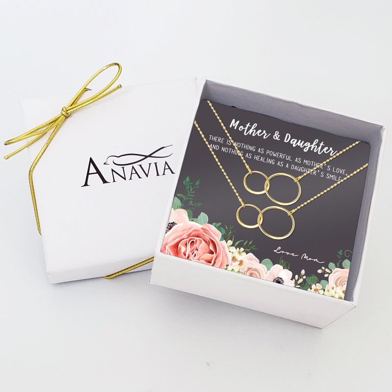 Mother and Daughter Matching Infinity Necklace Gift Set - No Personalization