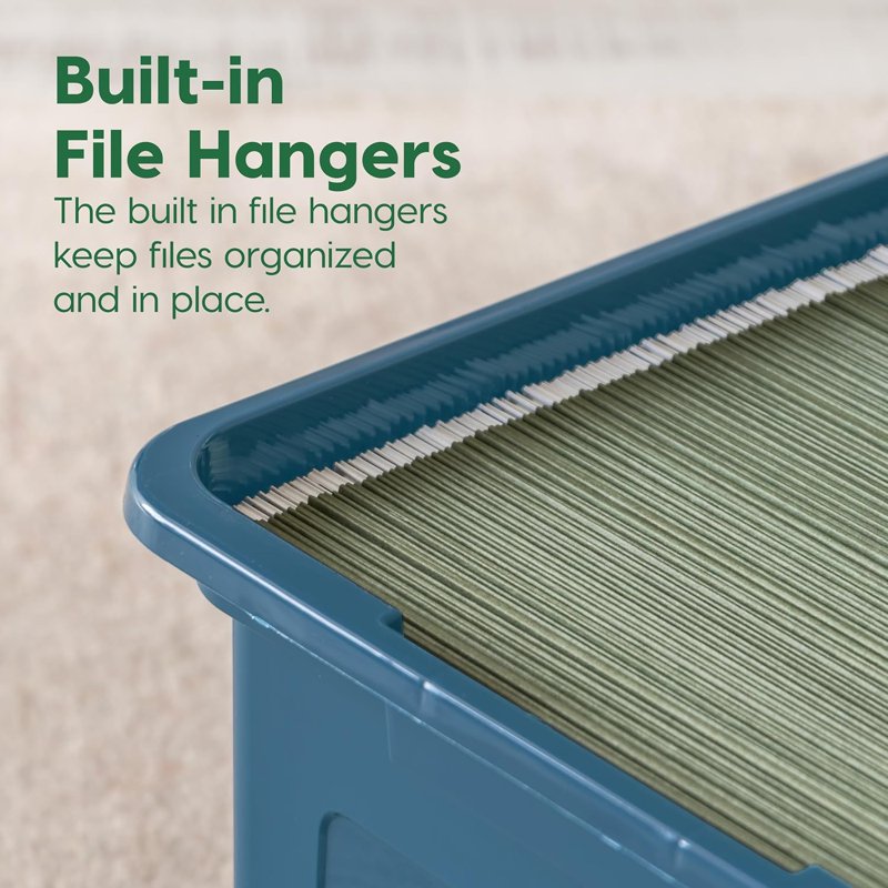 Plastic File Organizer Box for Letter & Legal Files - Stackable & Durable