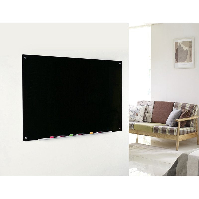 Magnetic Black Glass Dry-Erase Board Set - Multiple Sizes with Accessories