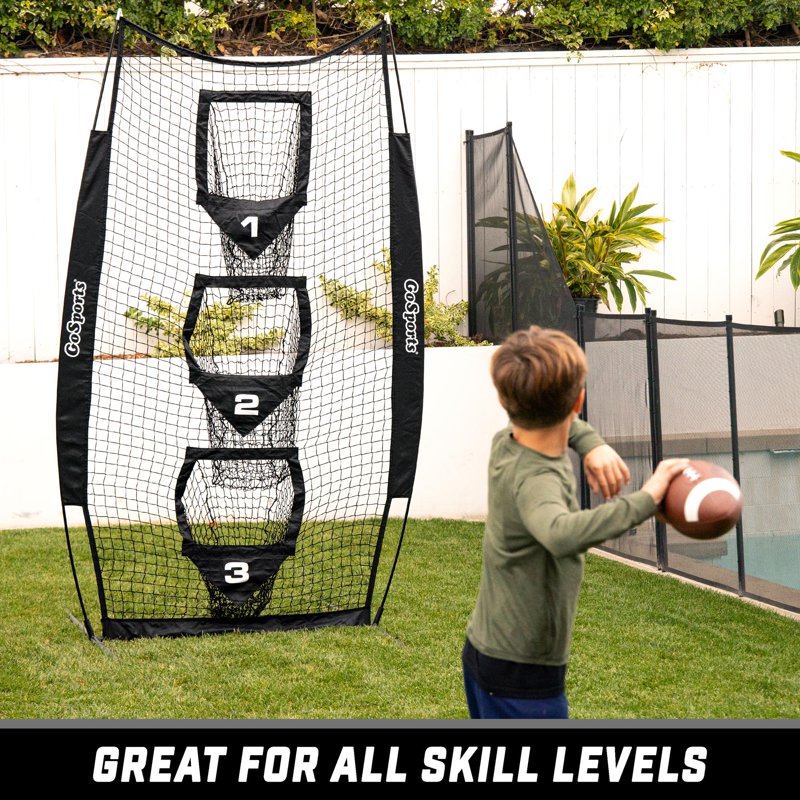 Football Throwing Target Net 8x4 ft Practice Passing Accuracy Training Equipment