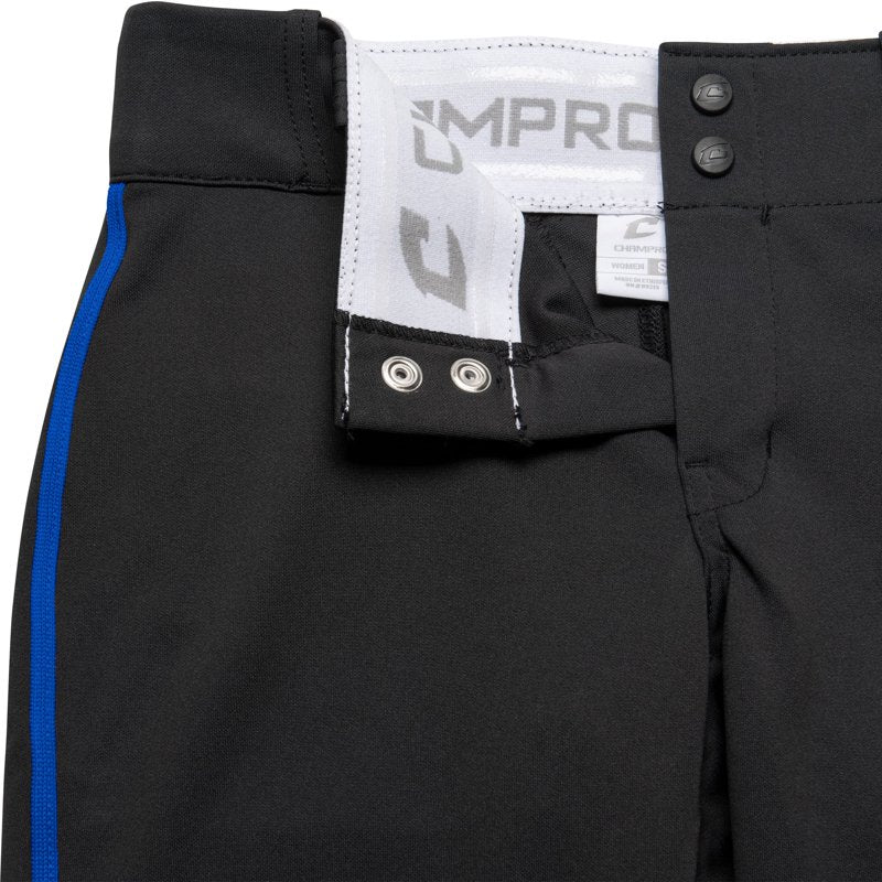 Softball Pants with Tapered Leg and Reinforced Knees - Low-Rise, Pro-Weight Polyester