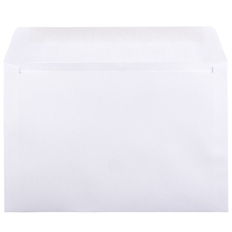 White Booklet Envelopes 6 x 9 Inches, Pack of 50 - Professional Mailing Supplies
