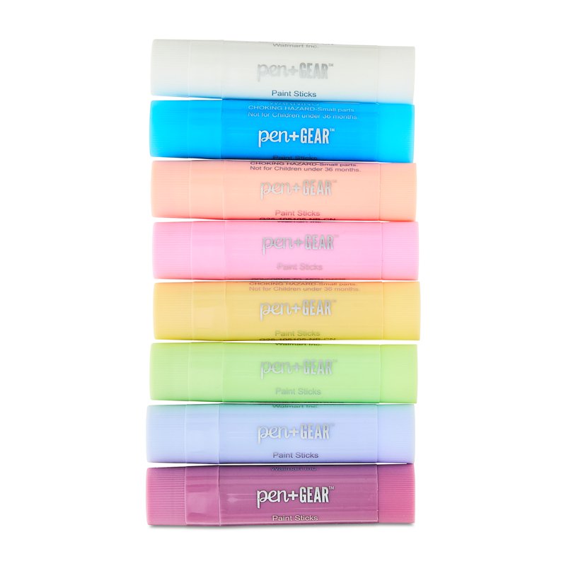 Kids Washable Paint Sticks Set - 8 Bright Pastel Colors, Non-Toxic Art Supplies