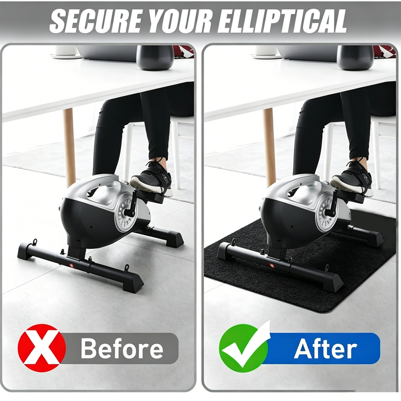 No-Slip Floor Protection Mat for Under Desk Elliptical - Noise & Vibration Reduction