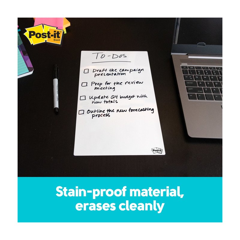 Post-it Super Sticky Dry Erase Sheets - 7x11.3 In, Reusable Whiteboard Surface