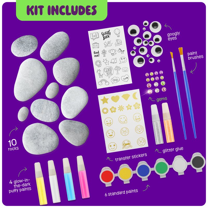 Glow-in-the-Dark Rock Painting Kit for Kids - Creative Easter Craft Set
