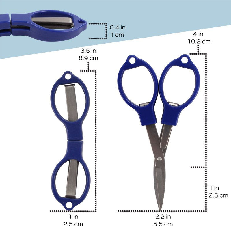 Foldable Travel Scissors Set - Compact TSA Compliant Craft & Sewing Tool