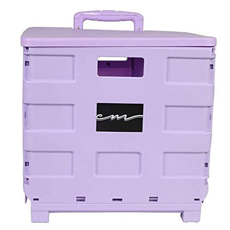 Collapsible Plastic Storage Cart for Crafts & Supplies - Purple