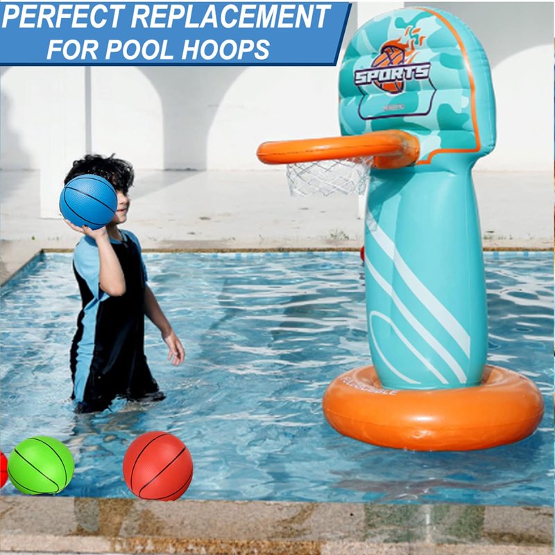 Mini Rubber Basketball Size 6 Inch for Indoor & Outdoor Play - 6-Pack